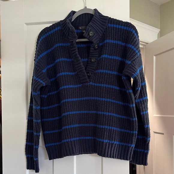 Toad&Co Navy and Blue Striped Sweater - Picture 1 of 6